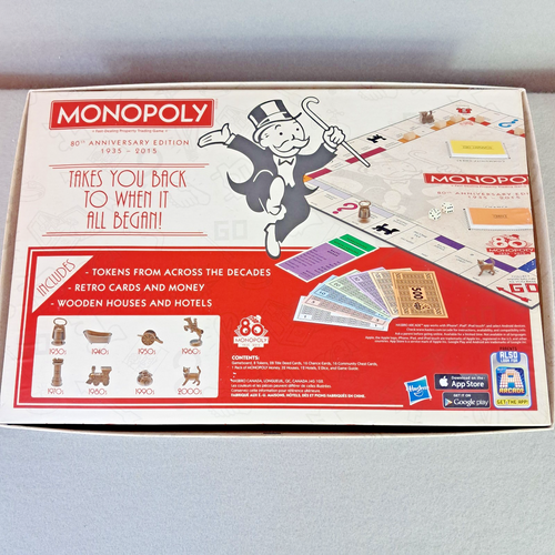 Monopoly 80th Anniversary Edition Board Game 100% Complete Hasbro 2014 - Picture 3 of 7