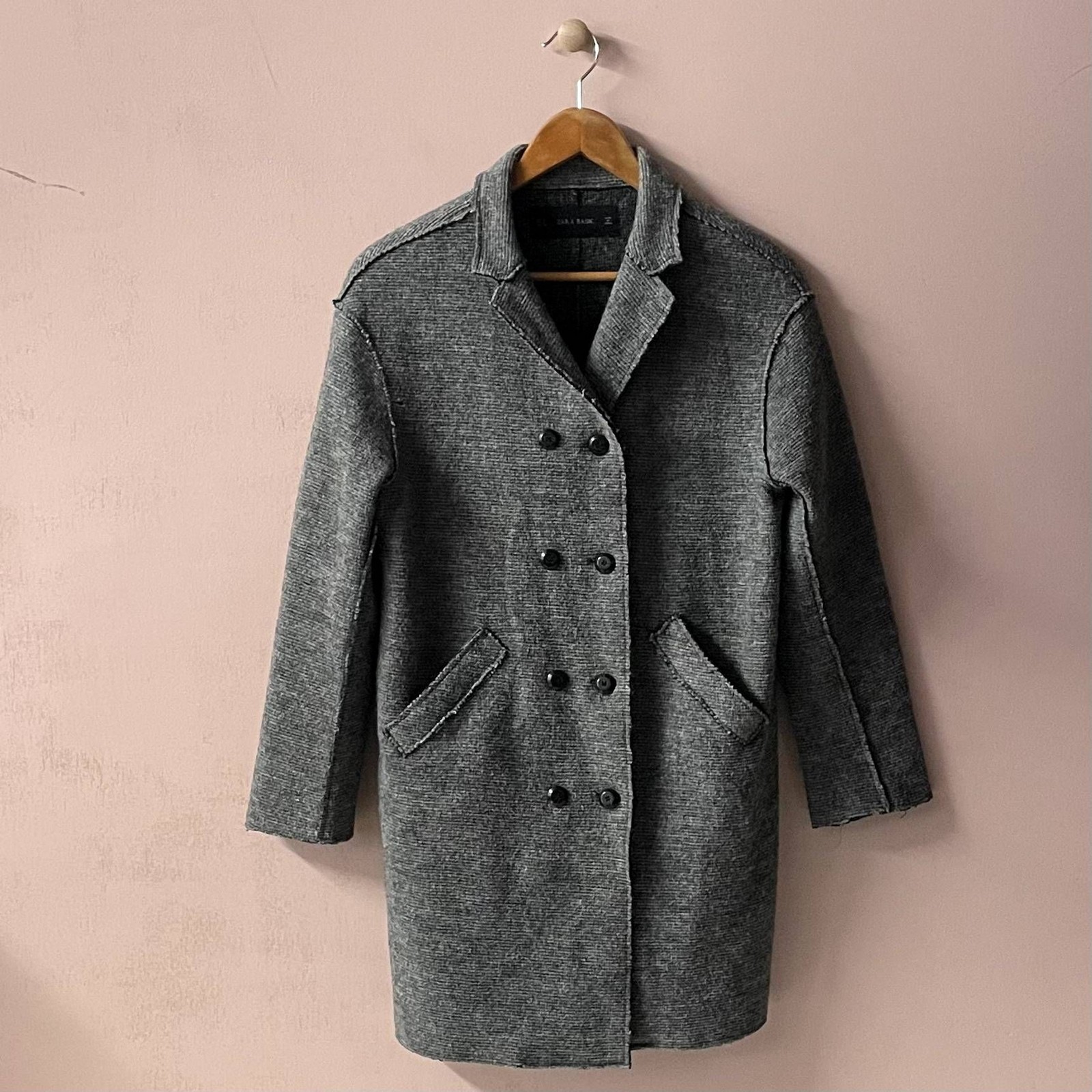 Zara Gray Wool Blend Button Front Jacket Size S G… - image 1