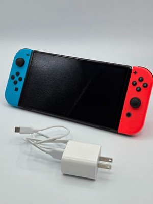 Nintendo Switch OLED Console Neon Red Blue Joy-Con Tested FAST SHIP