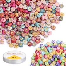 Alphabet Letter Beads 1000PCS Heart Beads Acrylic DIY Bracelet Jewelry