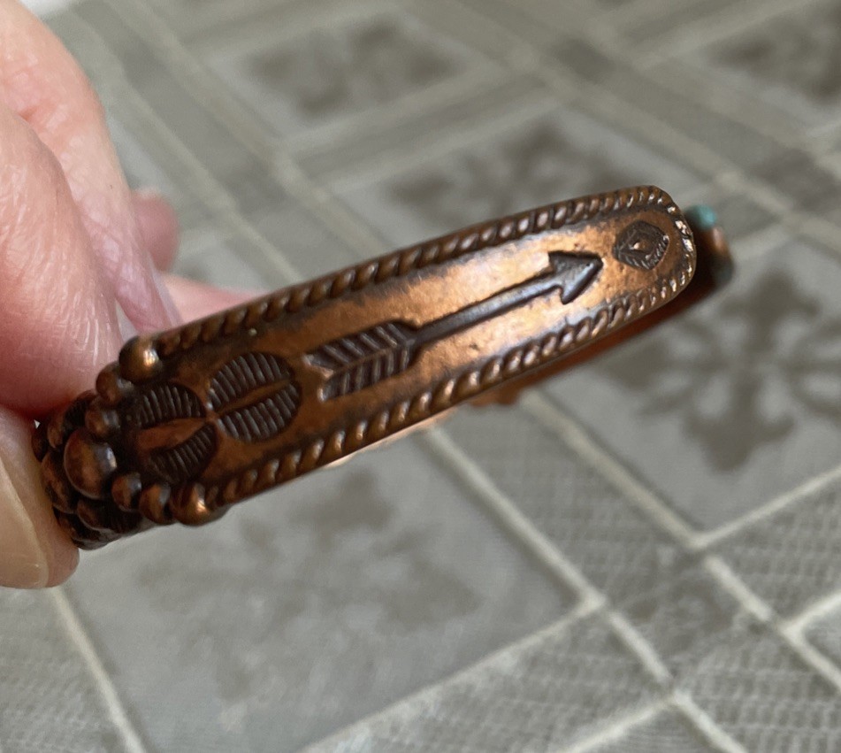 Vintage Artisan Heavy Solid Copper Cuff Bracelet - image 5