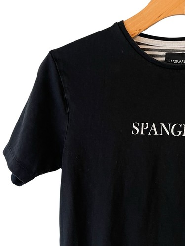 Denim & Flower Ricky Singh Spanglish T Shirt Boys Size 11/12 Black Short Sleeve - Picture 2 of 8