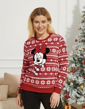 Womens Size Medium DISNEY Minnie Mouse Snowflake Sweatshirt