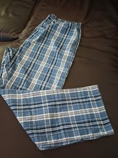 Hanes Men's Pajama Pants Size Large Blue Plaid