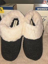 Dearfoams Ladies Clog Slipper Black Small 5/6