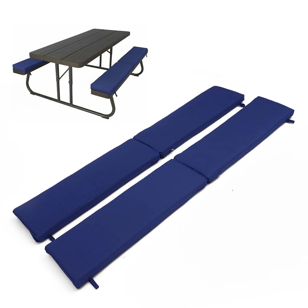 Picnic Bench Cushions 2 Pack, Outdoor Picnic Bench Seat Pads – Water-Resistan...