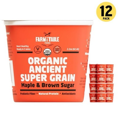 Farm to Table Foods Organic Ancient Super Grain Maple and Brown Sugar 12 Pack