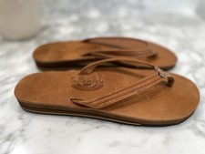 Rainbow Luxury Leather Double Layer 1/2 Narrow Strap Tahitian Tan Arch Size 11