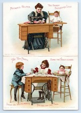 Singer Sewing Machine No 27 Trade Card Folder Tea Party Mother's Helper Baby VTG