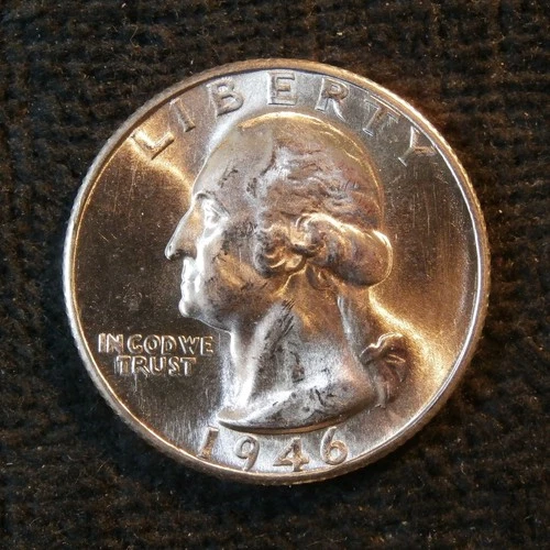 1946-S WASHINGTON QUARTER BU