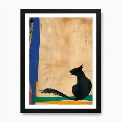 Eichhörnchen 1 ausgeschnittene Collage Kunstdruck gerahmtes Wandbild Poster Leinwanddruck Bild