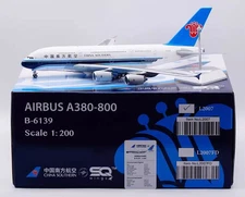 SQ Wings L2007 China Southern Airbus A380-800 B-6139 Diecast 1/200 Jet Model New