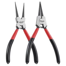 2pcs Snap Ring Plier 7" CR-V Internal & External Circlip Pliers Straight Tip