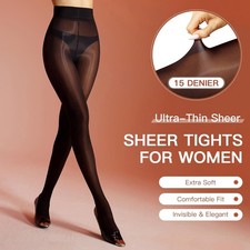 Ladies' Shiny Pantyhose 15D High Waisted Transparent Pantyhose 7 Colors S-XL