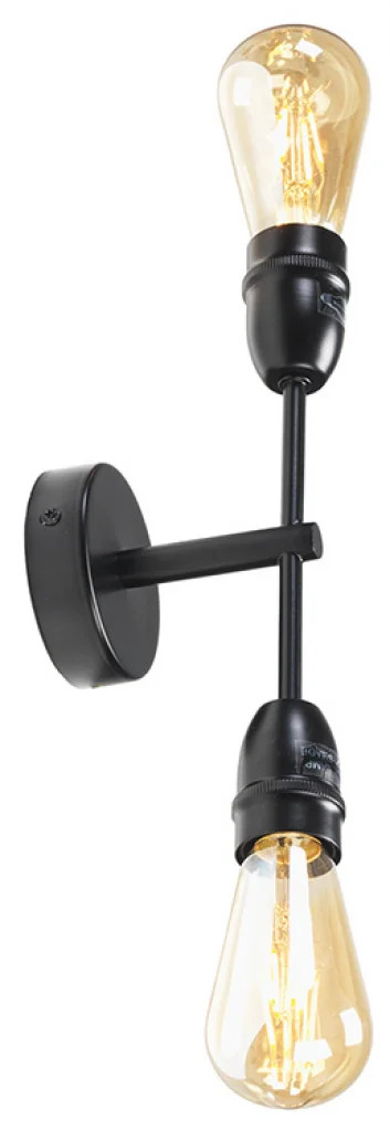Wall Light Black Graz Oaks Lighting 5112/2 WB BK