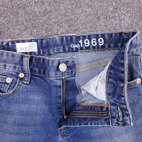 Gap 1969 Perfect Boot 28x32 étiquette taille réelle mauvaise taille moyenne stretch vieilli - Photo 4/13