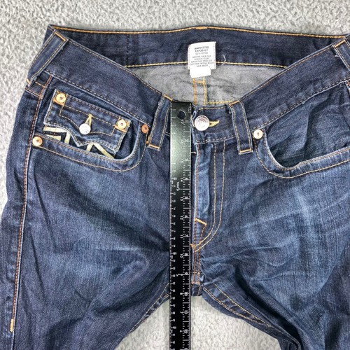 VTG True Religion Bootcut Jeans Men 31 Blue Logo Flap Pocket USA Fit 32x28 - Picture 6 of 12