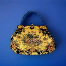 Antique Vintage tapestry clutch purse