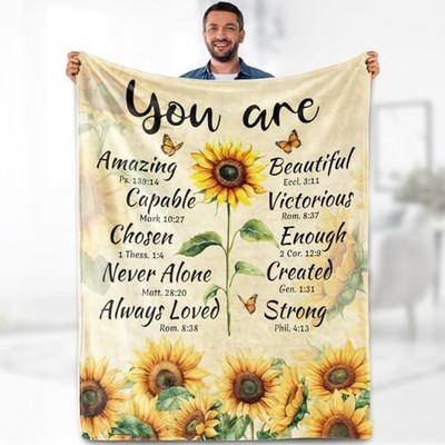  Blanket Gifts for Women Girls Mom Sister Wife Daughter 50''x60'' Sunflower