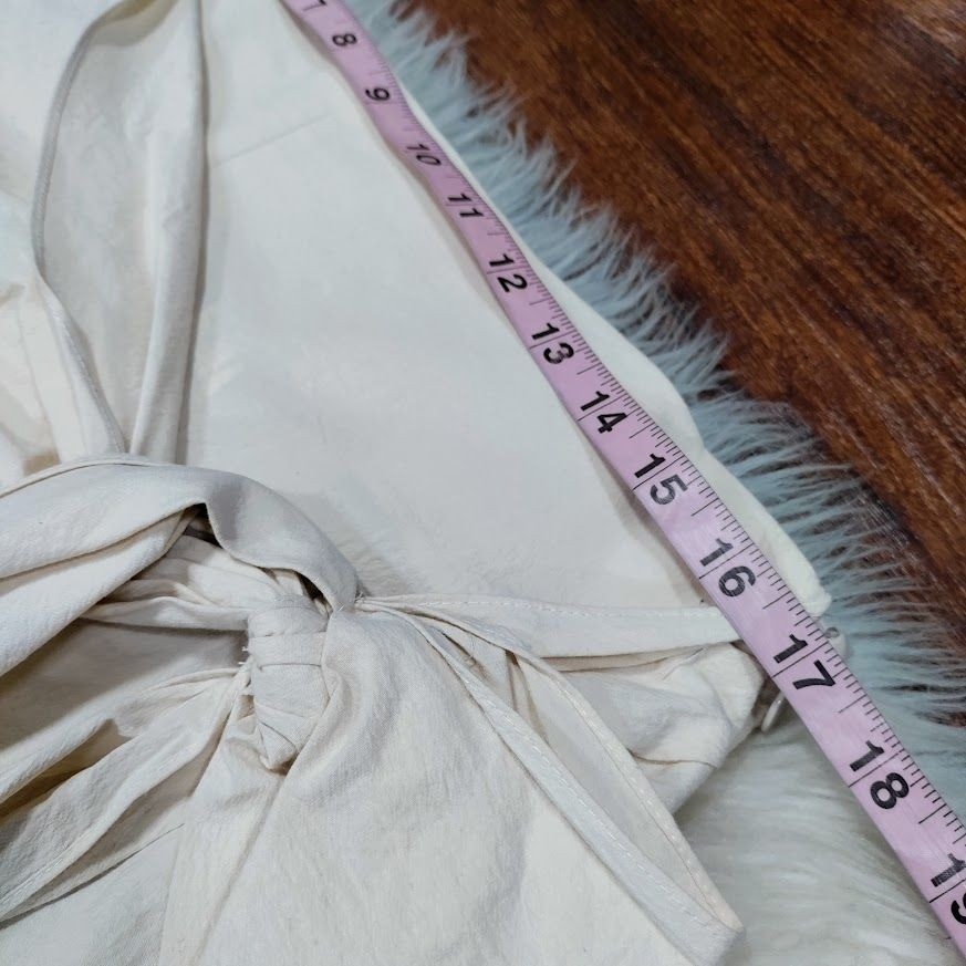 Zara Womens XL High Waisted Tapered Leg Capri Trousers Pants Cream Off White  thumbnail 12