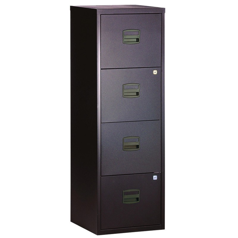 Meuble classeur metallique 4 tiroirs gris anthracite H130xL41 pour l organisation du bureau