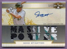2011 TOPPS TRIPLE THREADS RELIC AUTOGRAPHS PLATINUM #TTAR173 MIKE STANTON 1/1