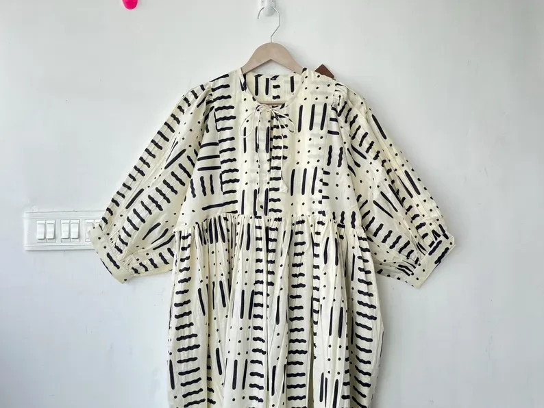 Block print dress,  women dress, Cotton dress Summer dress women, Floral dress