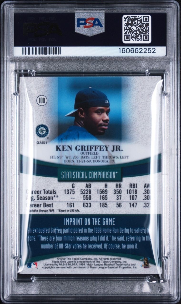 1999 Topps Gold Label - Ken Griffey Jr #100 Class 1 Black PSA 9 view 2