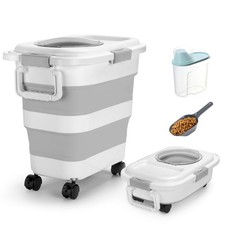Beyoung 25-28lbs Airtight Dog Food Storage Containers with Wheels and Lids, Coll