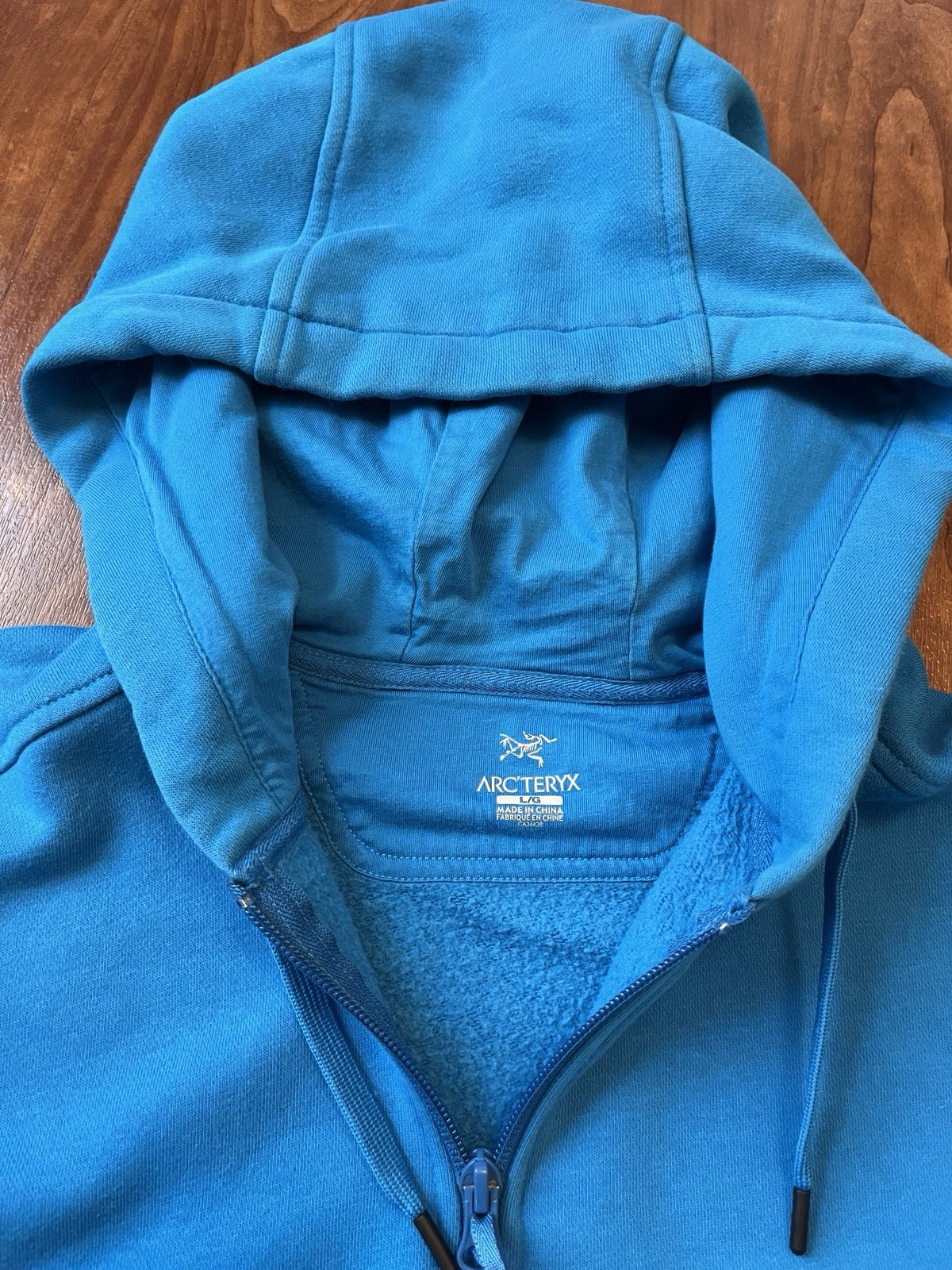 ARC'TERYX Arcteryx Felpa con Cappuccio Full Zip Giacca Donna Taglia Large Blu Ricamata