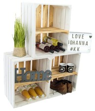 Set 3 cassette frutta "Paula" centrotavola fiammata trasversale scaffale cassette vino