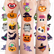150 Pcs Halloween Pre Cut Temporary Tattoos for Kids Party Favors Gift Bag