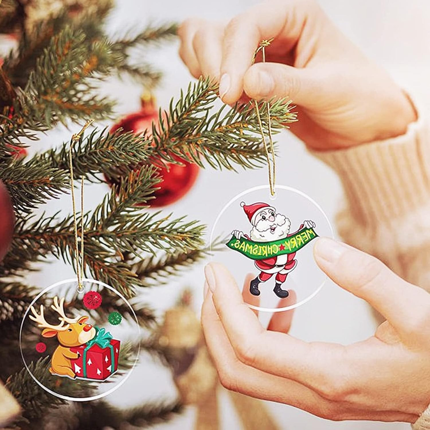 Uenhoy 30 Pcs Clear Acrylic Circle Sheet 2 Inch Acrylic Discs Transparent Plasti