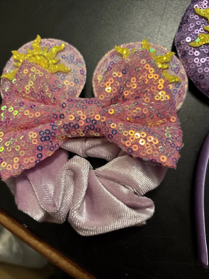 Diadema con lazo estilos orejas de Minnie Mouse Disney con soporte para cola de caballo Foto 3 de 3