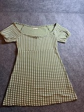 Madewell Jacquard Puff-Sleeve Mini Dress Gingham Check