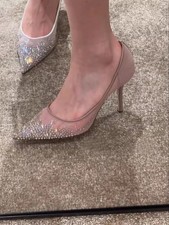 Wedding Shoes for Women, French Rhinestone Crystal Sexy Pointed High Heels