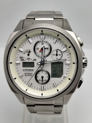 Citizen Wristwatch Attesa U680-T015603 ATV53-3021 White Digital-Analog Solar