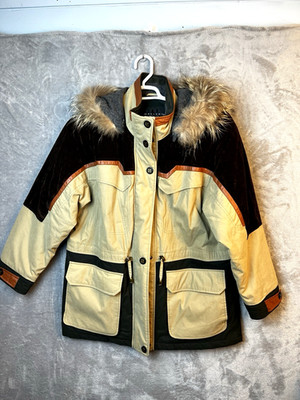 Vintage Gallery Petite Womens Jacket w/ Hood Size Small Lagen Look Parka Snow