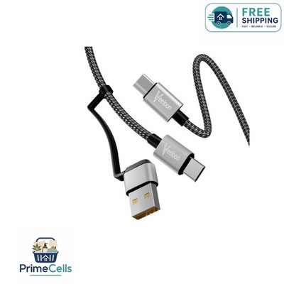 Versatile 2FT USB-C to A Cable - Braided Design, 60W Fast Charge & Data Transfer