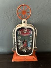 Gasoline Motorcycle Metal Clock. SunRay. Full Service. Last Stop. Distressed. — photo 2