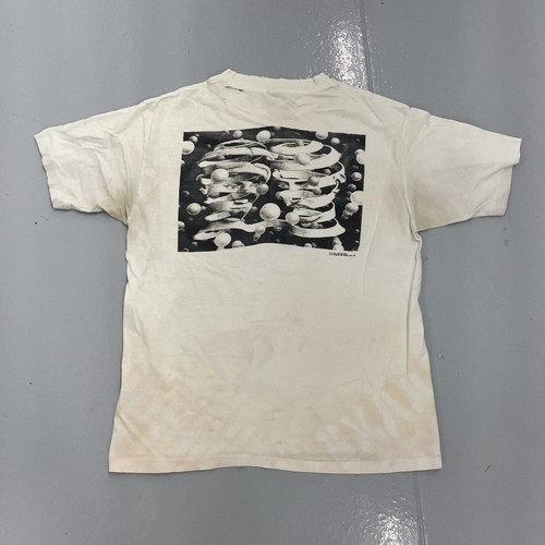 Vintage 1989 MC Escher Heirs White Art T-Shirt 1980s - Picture 5 of 8