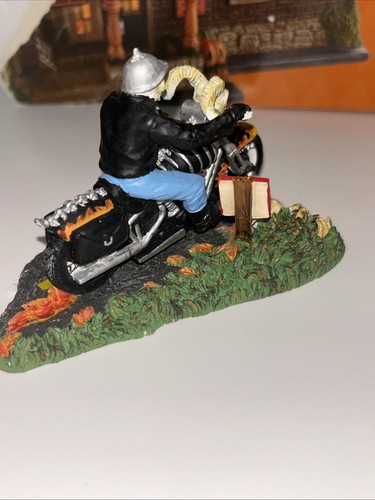 Harley Crow Bar & bone to be wild Snow Village Halloween department 56 lot - Picture 23 of 24