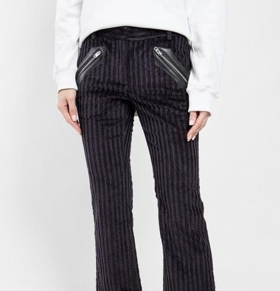 Women Coach Trousers Black Cotton M