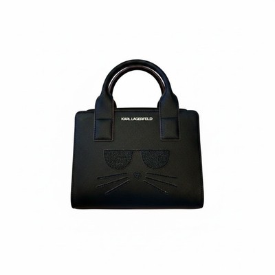Karl Lagerfeld Choupette Shopper Bag Black Womens Glitter Cat