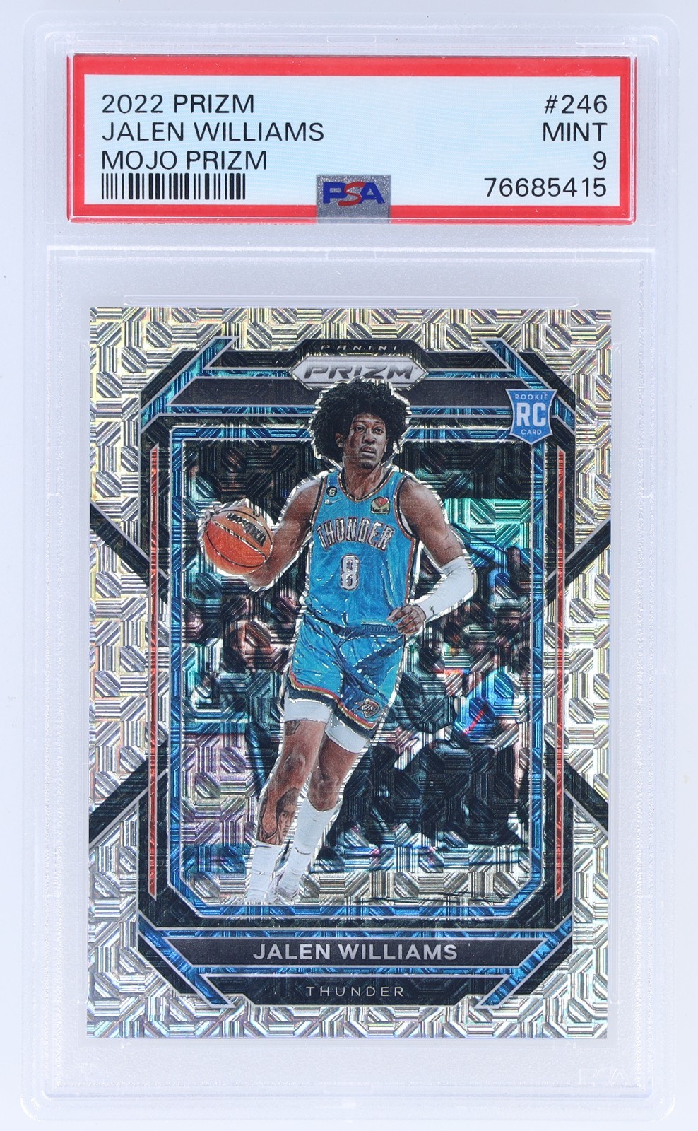 2022 Panini Prizm Jalen Williams #246 PSA 9 RC Mojo Prizm 7/25 Basketball Mint