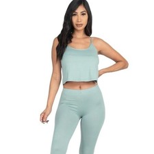 Capella New Set of Leggings  Cami Top - Sage Green