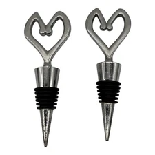 Heart Wine Bottle Stoppers Decorative Metal Barware Kitchen Accessories
