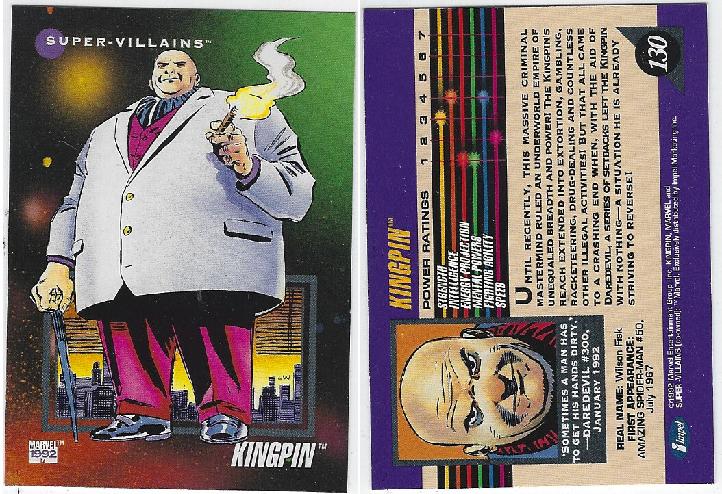 1992 IMPEL MARVEL SUPER VILLAINS TRADING CARD 130 KINGPIN | eBay