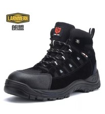LARNMERN Mens steel toe safety boots, high quality anti-puncture high ankle