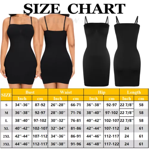 Women's Full Slip Dress Strapless Tummy Firm Control Body Shaper Slim Shapewear - Picture 14 of 33